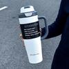 1pc Stainless Steel Dual-Waterway Tumbler, 1200ml Handled Insulated Mug, Portable Outdoor Sports Cold Cup, Couple Gift