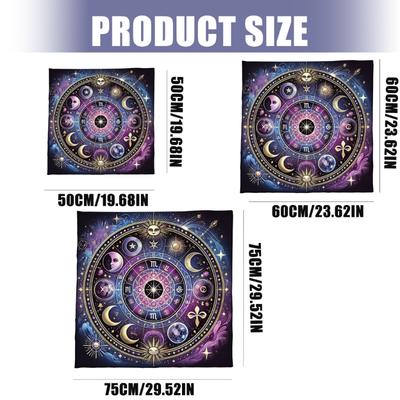 Sun Moon Pattern Astrology Tablecloth Altars Cloth Square Divinations Card Table Cloth Witchcrafts Deck Cloth