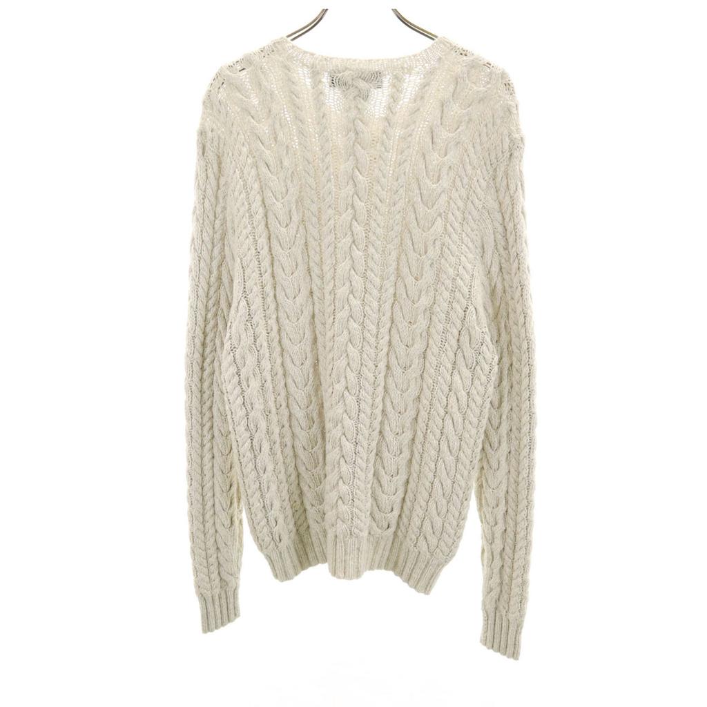 Polo by Ralph Lauren 90s Old Long Sleeve Hand Knit M White Cable Knit Men's Used