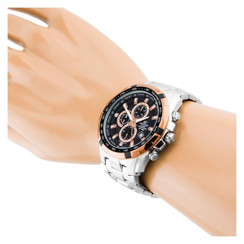 Casio EDIFICE Simple Casual Fashion Business Classic Pointer Three Eyes and Six Hands Date Display Large Case Waterproof Quartz Movement EF-539D-1A5