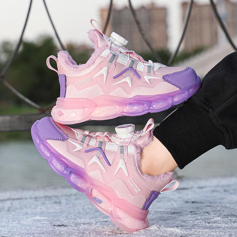 Winter Plus Samt Mädchen Kinder Sneakers Baumwollschuhe Sneakers PU Wasserdicht Warm Ultraleicht Jungen Schnee Sneakers