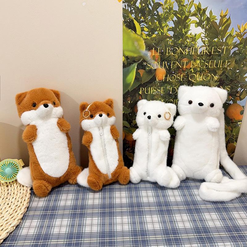 Soft Otter Plush Crossbody Bag Fluffy Portable Stationery Bag for Girls Daily Use Birthday Presents