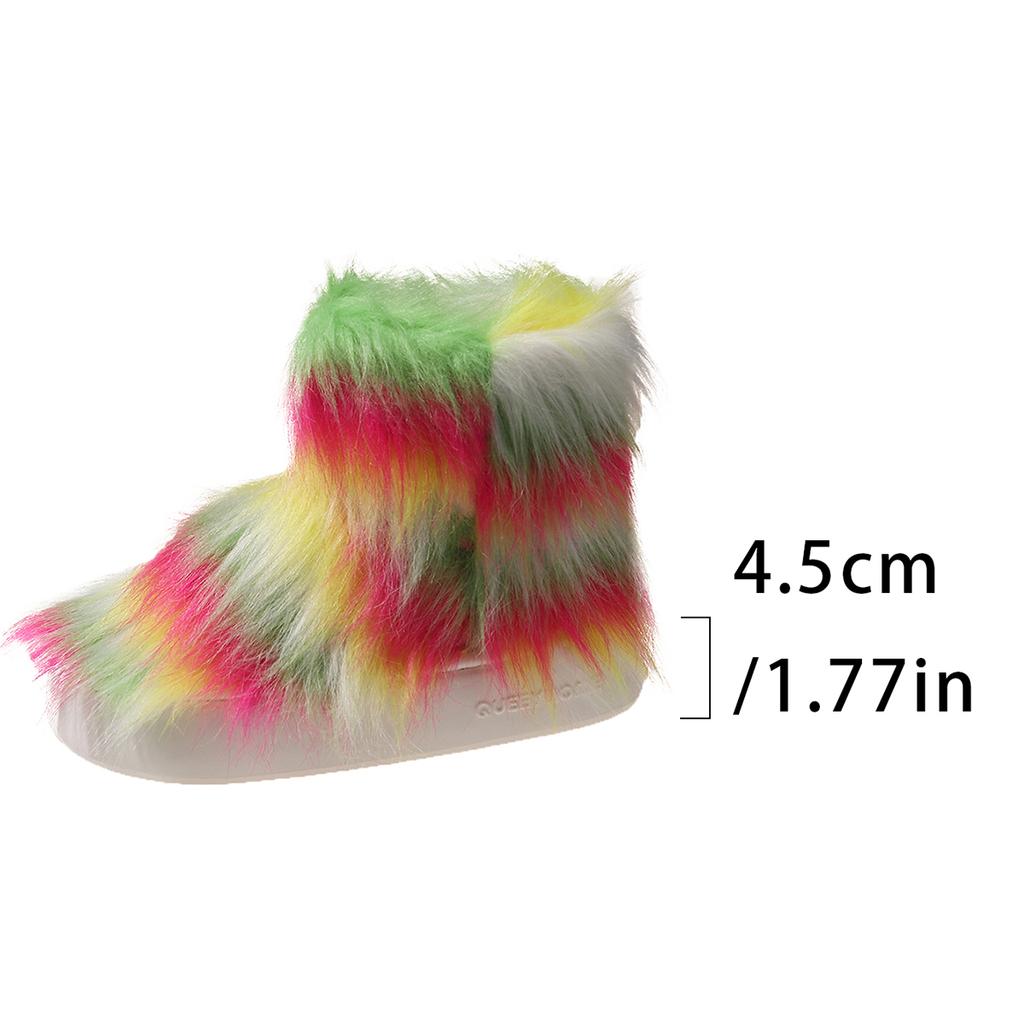 Hot Selling Women's Boots 2024 Autumn Outdoor Party Flat Bottomed Sleeve Mouth Color Blocked Plush Comfortable Boots for Women