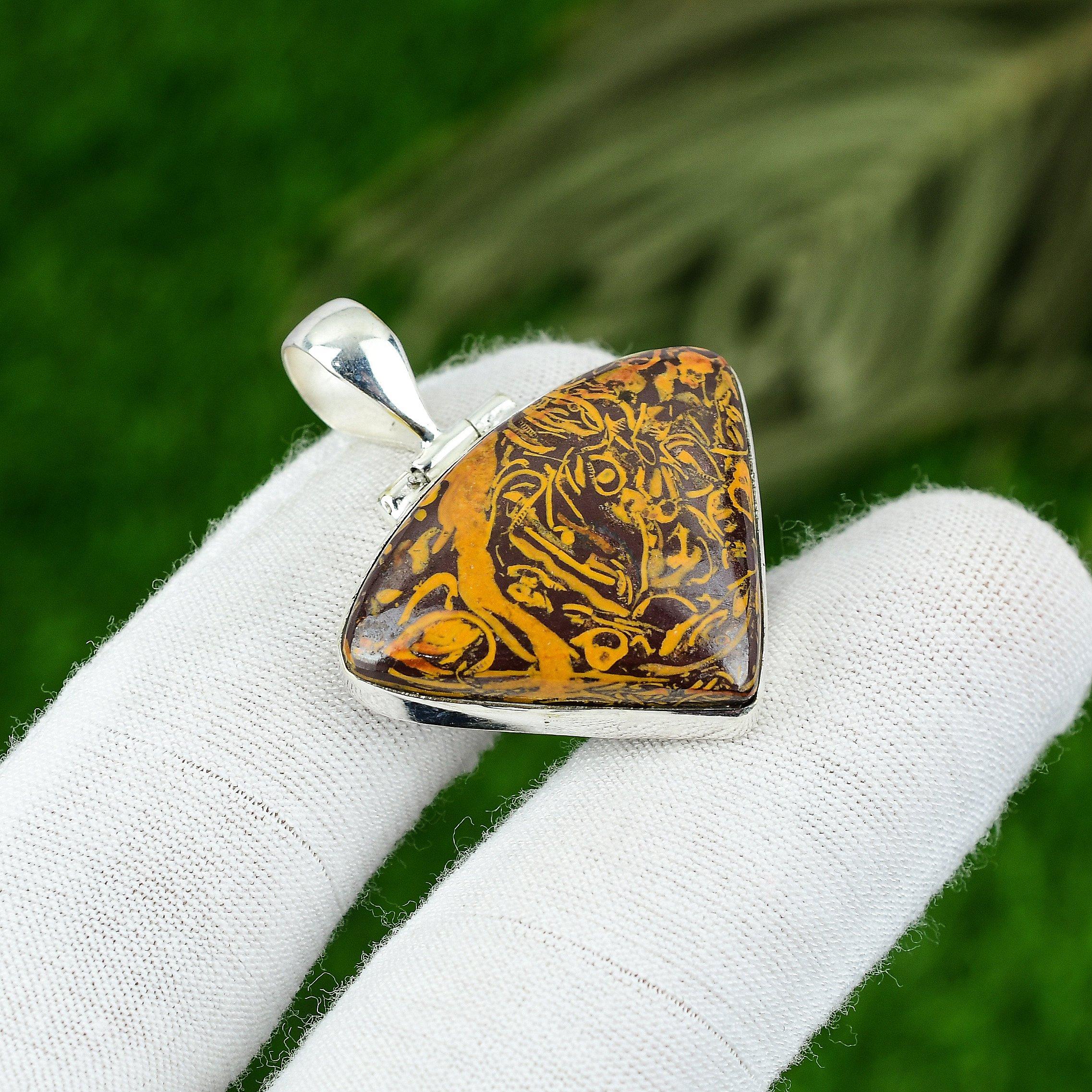 

Подарок на годовщину для нее Подвеска из натурального камня Мариам Яшма Серебро 925 пробы