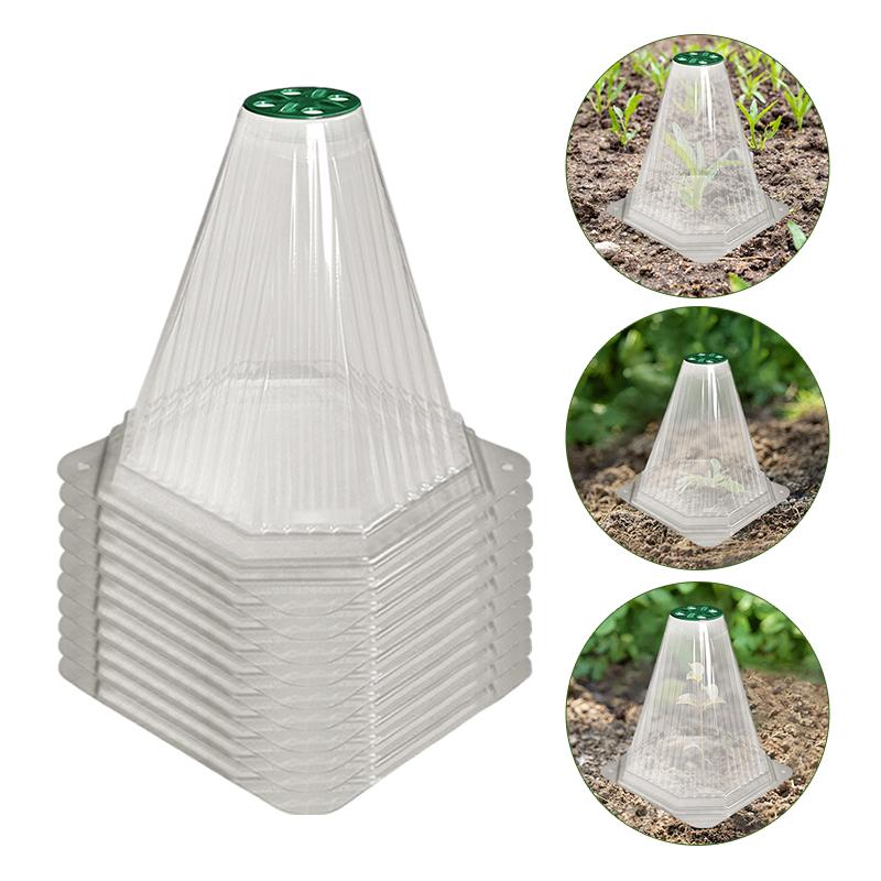 10PCS Transparent Plant Protection Cover Seedlings Grow Cover Adjustable Ventilation Lid Prevents Snail Insect Proof Protection