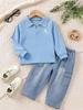 Boys' Embroidered Horse Polo & Jeans Two-Piece Set