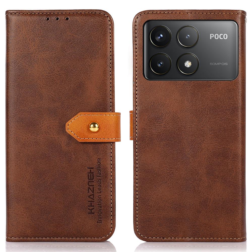 

For Xiaomi Poco F6 Pro 5G/Redmi K70 5G/K70 Pro 5G Leather Case Wallet Phone Cover Brown