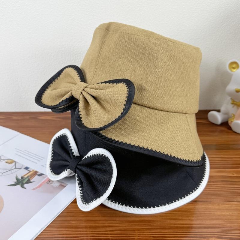 Korean Version Women's Bow Fisherman Hat Summer Sun Protection and Shading Sun Hat