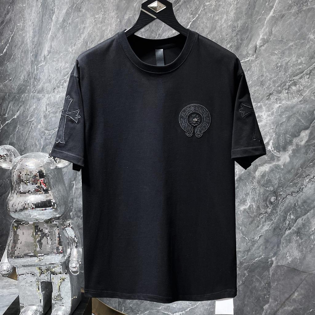 8558 CHROME HEARTS 2025 Sommer Neue Hochwertige Baumwolle Rundhals Lose Große Größe männer und frauen T-shirt Paar t-shirt