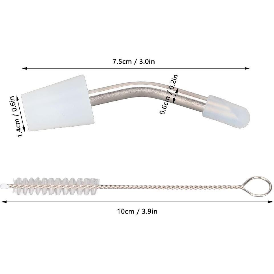 Stainless Steel Extended Kettle Spout with 10cm Brush, Coffee Kettle Spout for Home Kitchen Outdoor Use