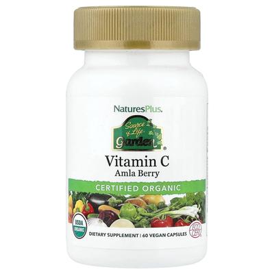 Nature's Plus Source of Life Garden Certified Organic Vitamin C, 60 Vegetable Capsules