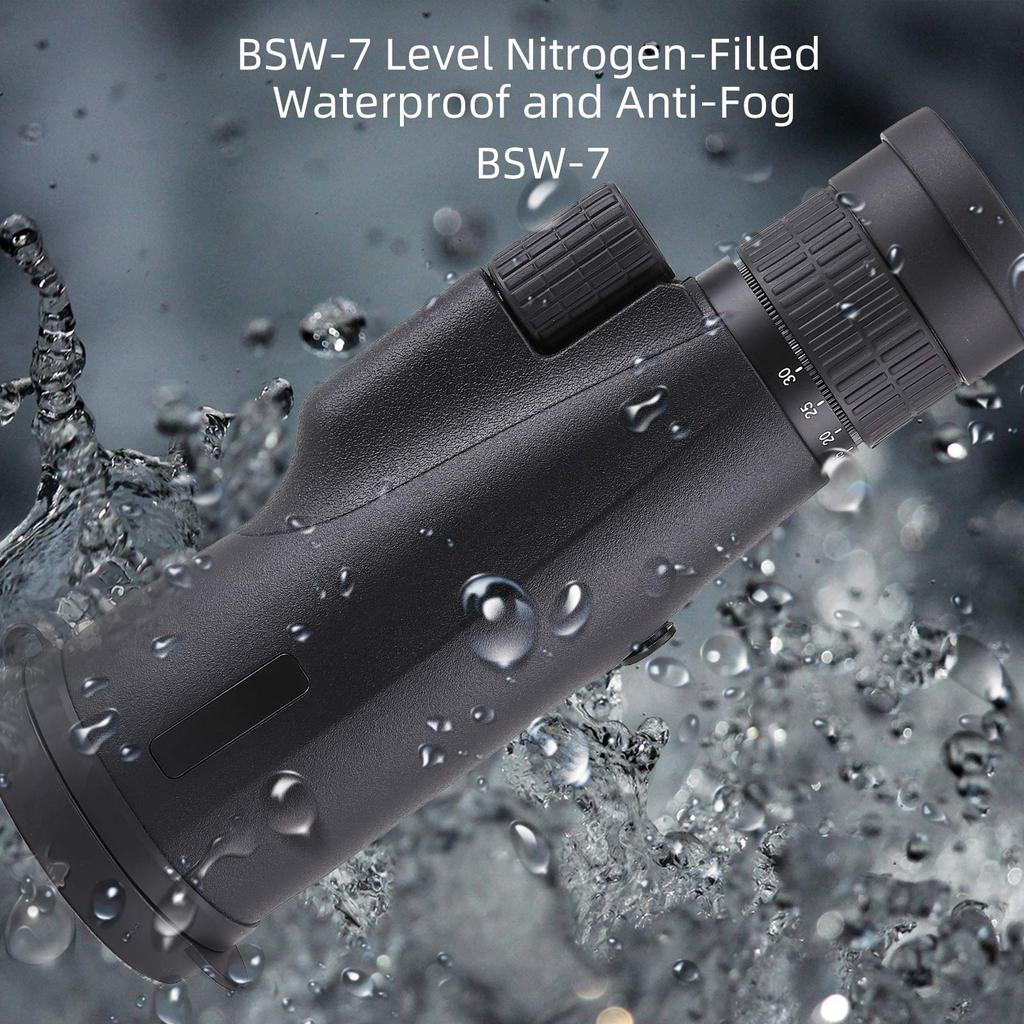 10-30x50 High Power Monocular Telescope Adjustable Magnification with Smartphone Holder Tripod FMC Coating BAK4 Prism Waterproof and Anti-fogging