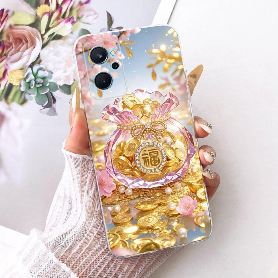 For Realme 9i 4G Case RMX3491 Transparent Cute Cat Fashion Butterfly Funny Painted Casing For Real me 9i 4G Cover