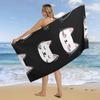 Cute Cat Faces Designed Large Towel Beach Towel Sport Towel, Super Absorbent, Quick-Dry, Sport Towel Bath Towel, Fashionable