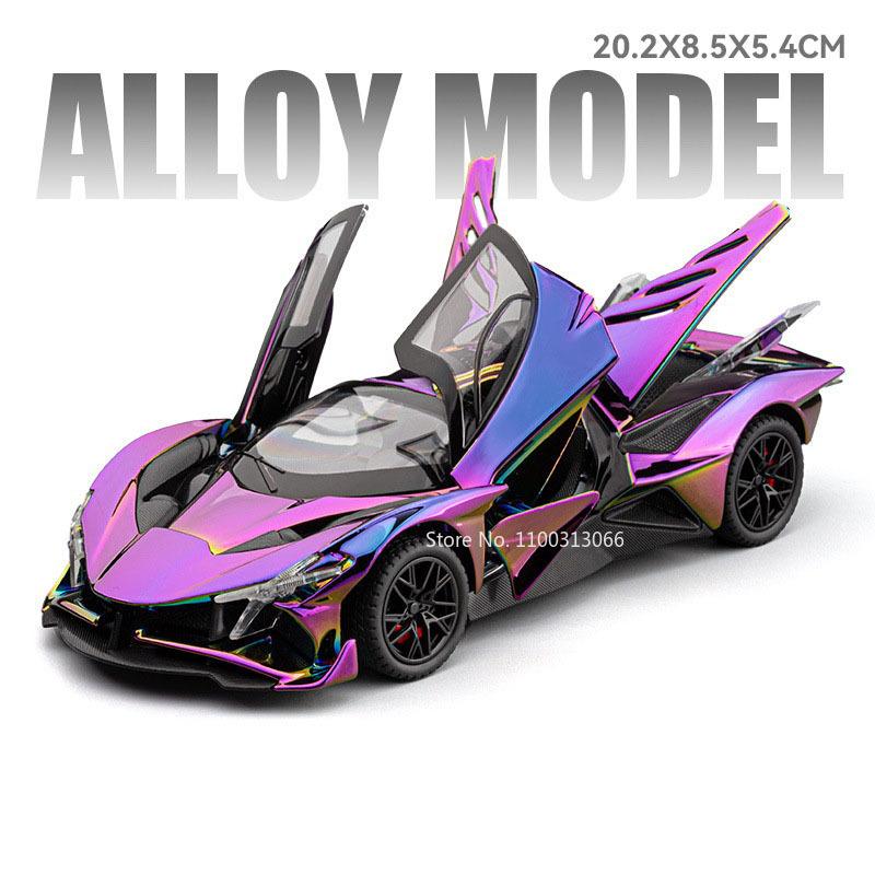1:24 Apollo EVO Atlantic Toys Sports Cars Models Wheels Turned Vehicles Light Music Pull Back Miniature Car Child Birthday Gifts