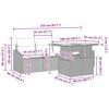 Garden Sofa Set with Cushions 5 pcs Light Grey Poly Rattan
