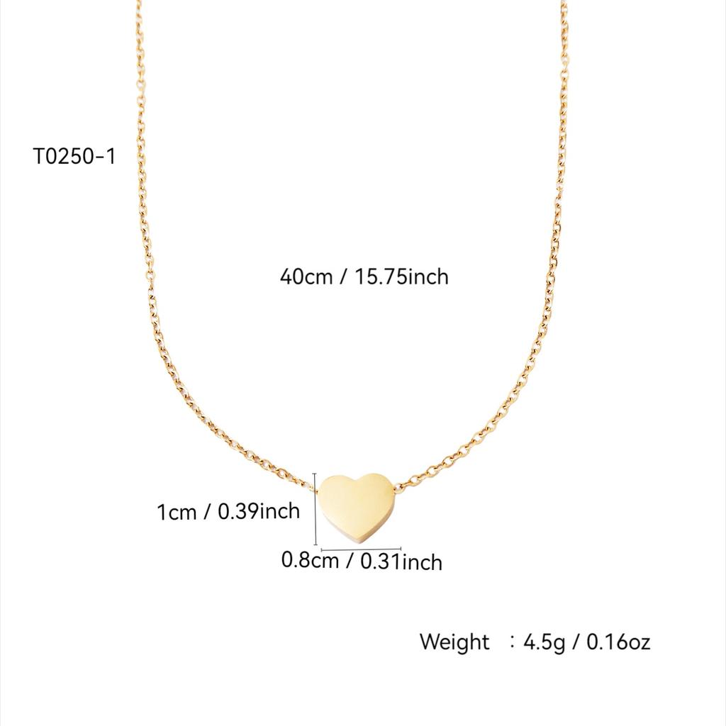 Elegant Charm Personality Simple Versatile Stainless Steel 18K Gold-Plated Valentine'S Day Gift Love Pendant Necklace For Women