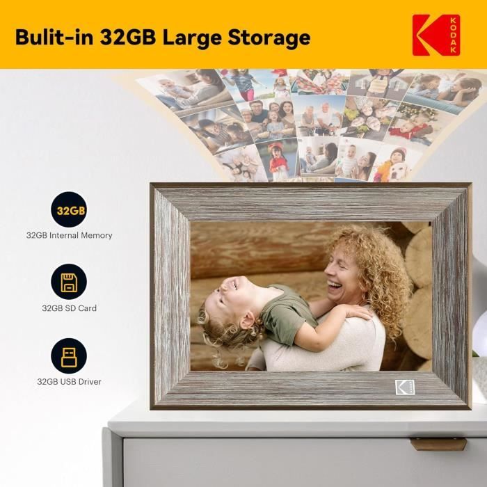 Digitální fotorámeček - KODAK - 10 palců - WiFi - HD dotykový displej - 32 GB úložiště