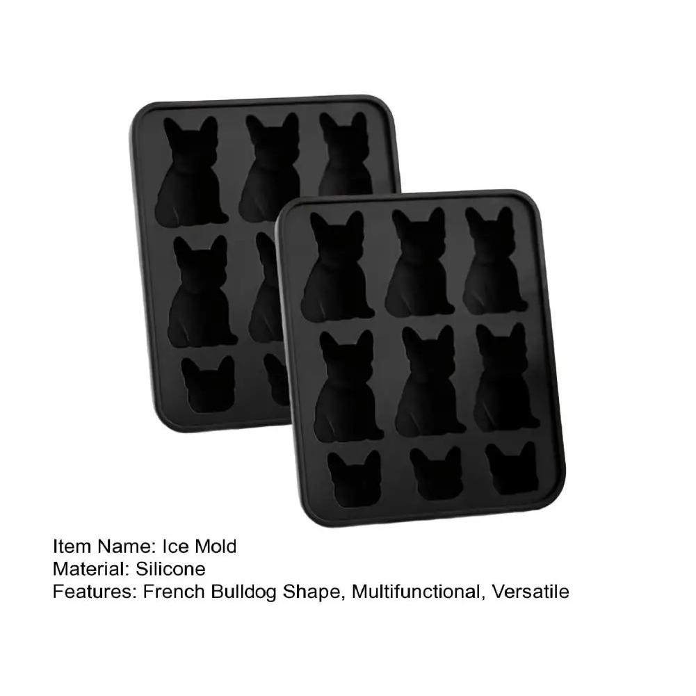 French Bulldog Ice Molds 6-Cavity Ice Cubes Tray for Whiskey Cocktail Bourbon Cute Novelty French Bulldog Gifts for Decor