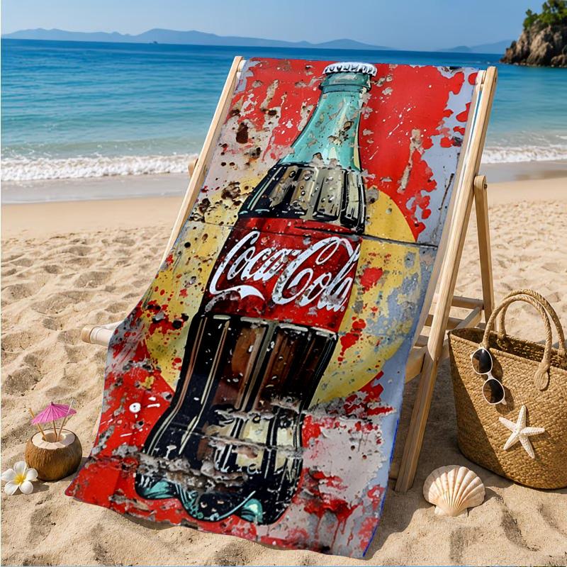 Coca-Cola Artwork Design Strandtuch, Schnelltrocknend, Pflegeleicht, Geeignet für Fitness und Strandurlaub, Sport-Essential