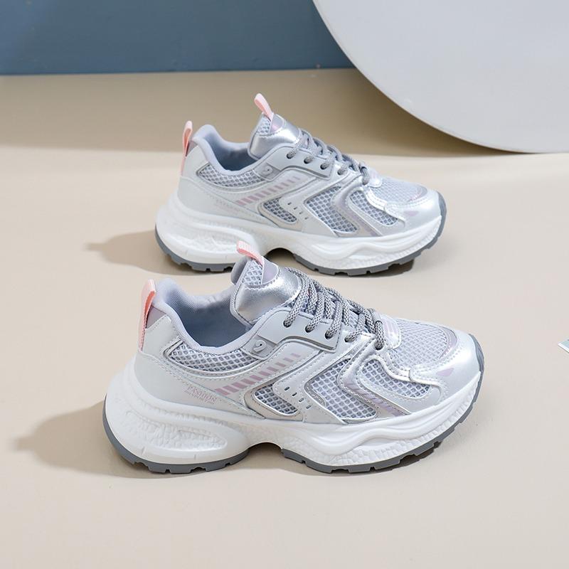 Fashion 2024 New Fashion Casual Sports Women's Shoes Mesh Breathable Thick Sole Heightening Sports Shoes