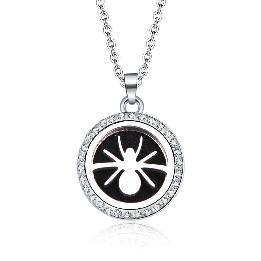In-Stock Aromatherapy Hollow Diamond Pendant Necklace