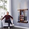 High-End Solid Wood Wall-Mounted 8-Cue Billiard Rack - Table Accessories