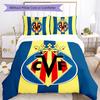 Villarreal FC Pattern Bedding,Quilt Set Quilt Cover Pillowcase Home Birthday Gift (1*duvet Cover+2*pillowcase,without Core)