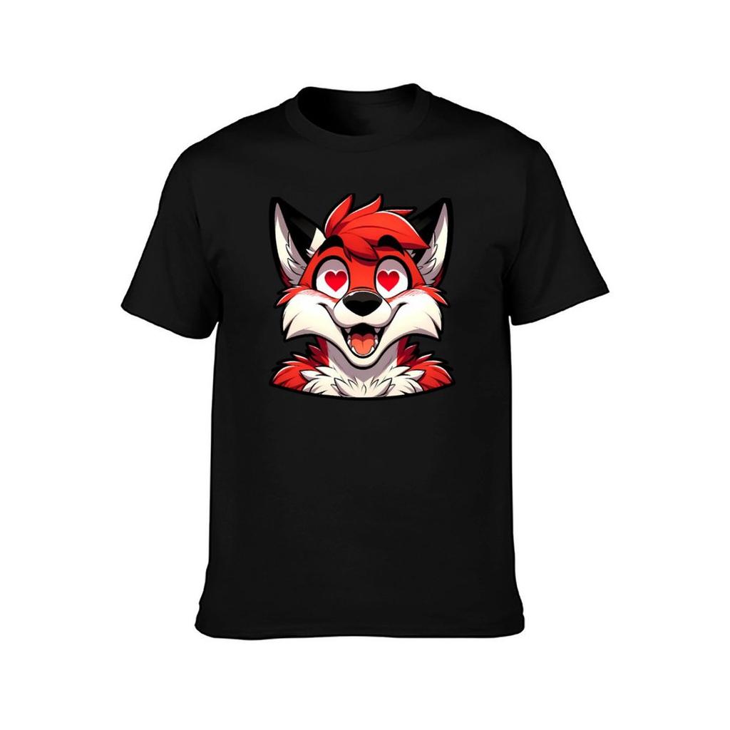 t Furry Anthro Lovestruck Fox luxury graphic shirts Cute man man Art T-Shirt high t quality brand shirt