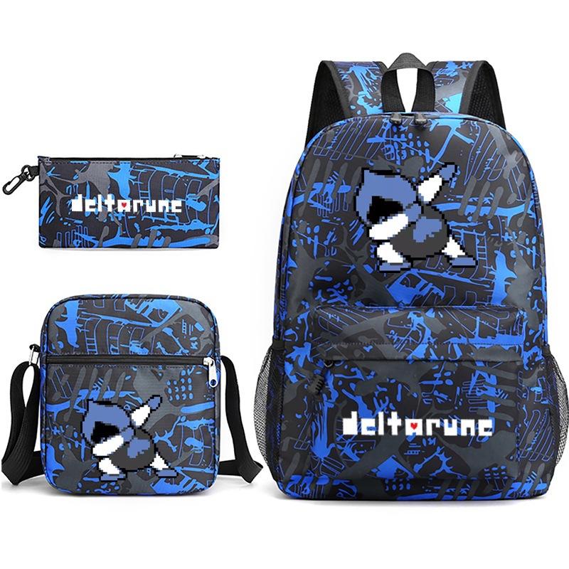 3-delige Schoolrugzakset voor Studenten Grote Capaciteit Oxford Stof Schooltas met Schouderband en Etui 3-piece set