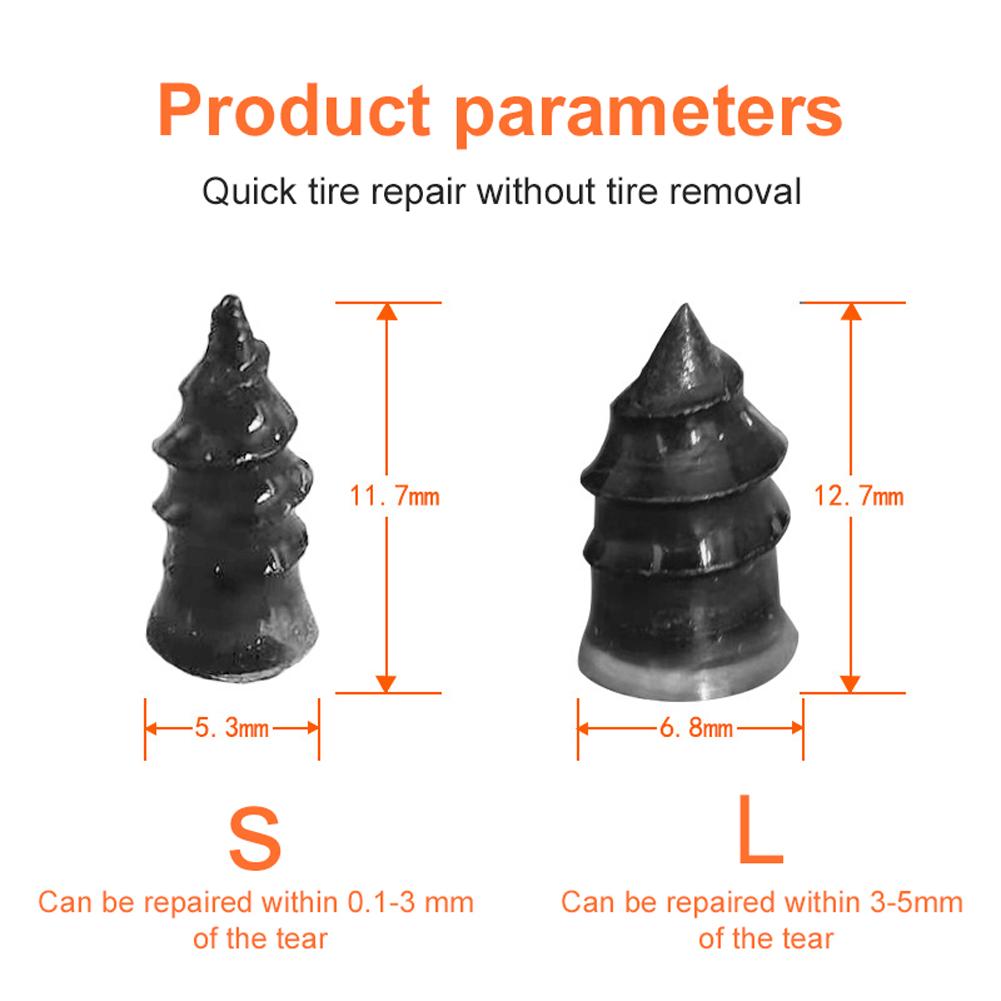 10pcs Repairing Nail for Car Trucks Motorcycle Bike Tire Puncture Repairing Tubeless Rubber Nails Set