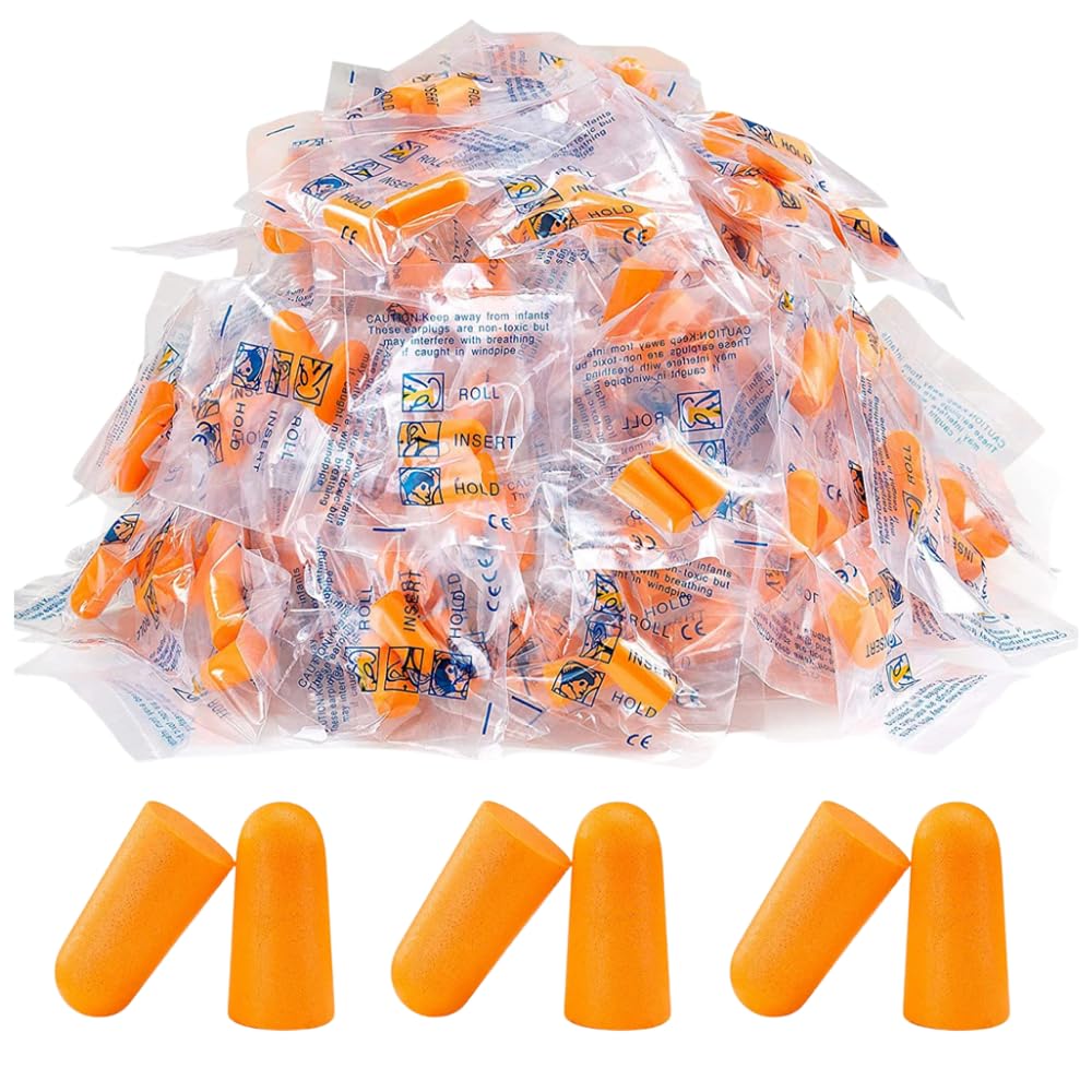 ideamall Disposable Earplugs for 200 100 Individually Wrapped Sleeping, count, pairs,