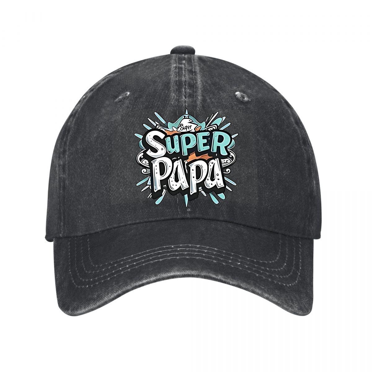 Vintage Super Papa Baseball Cap Washed Baseball Cap Adjustable