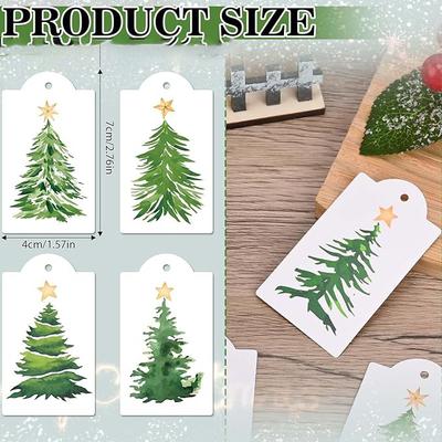 30/60pcs Christmas Tree Ornament Tags with Rope - for Holiday Decorations & Gifts Holiday Stickers Gift Decoration Hang Tag