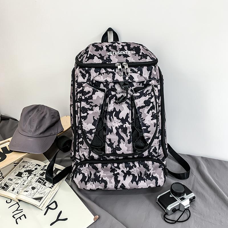 

New trend sports backpack men s large-capacity outdoor travel backpack independent shoe compartment basketball football training bag камуфляжный