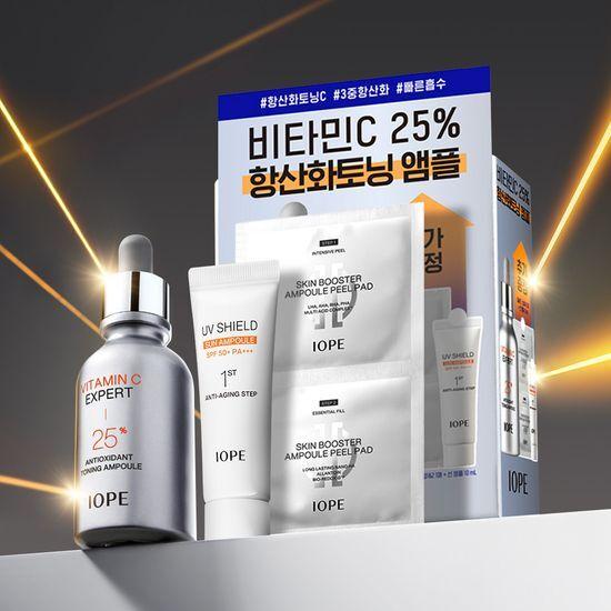 Iope Vitamin C Expert 25% Antioxidant Toning Ampoule 23ml (+1 peel pad + 10ml sun ampoule)