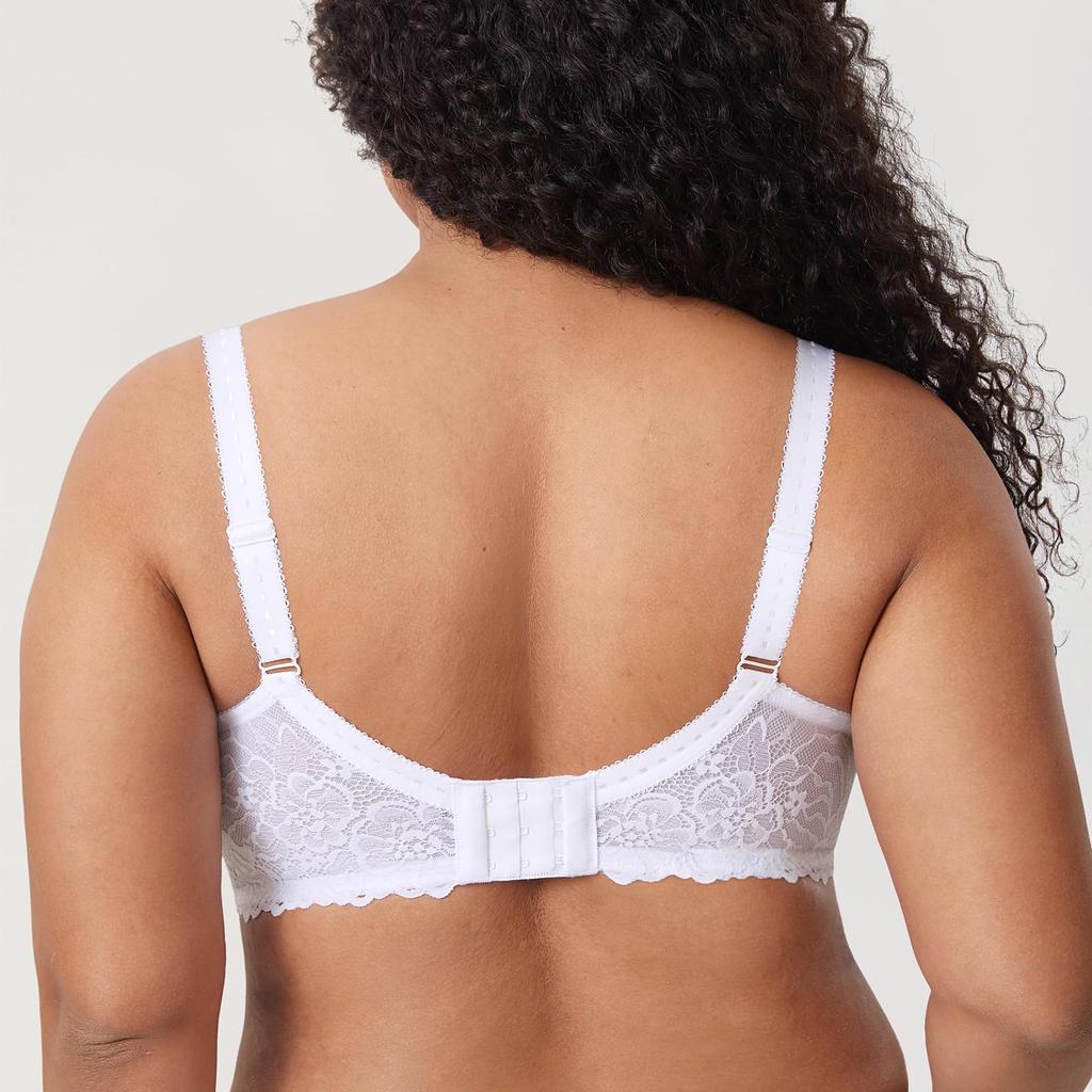Large Size Floral Glamour No Sexy Lace Makes Bust Look H100 [DELIMIRA] Bra, Lace, Bust, Underwired, Pads, Bra, Smaller, White,
