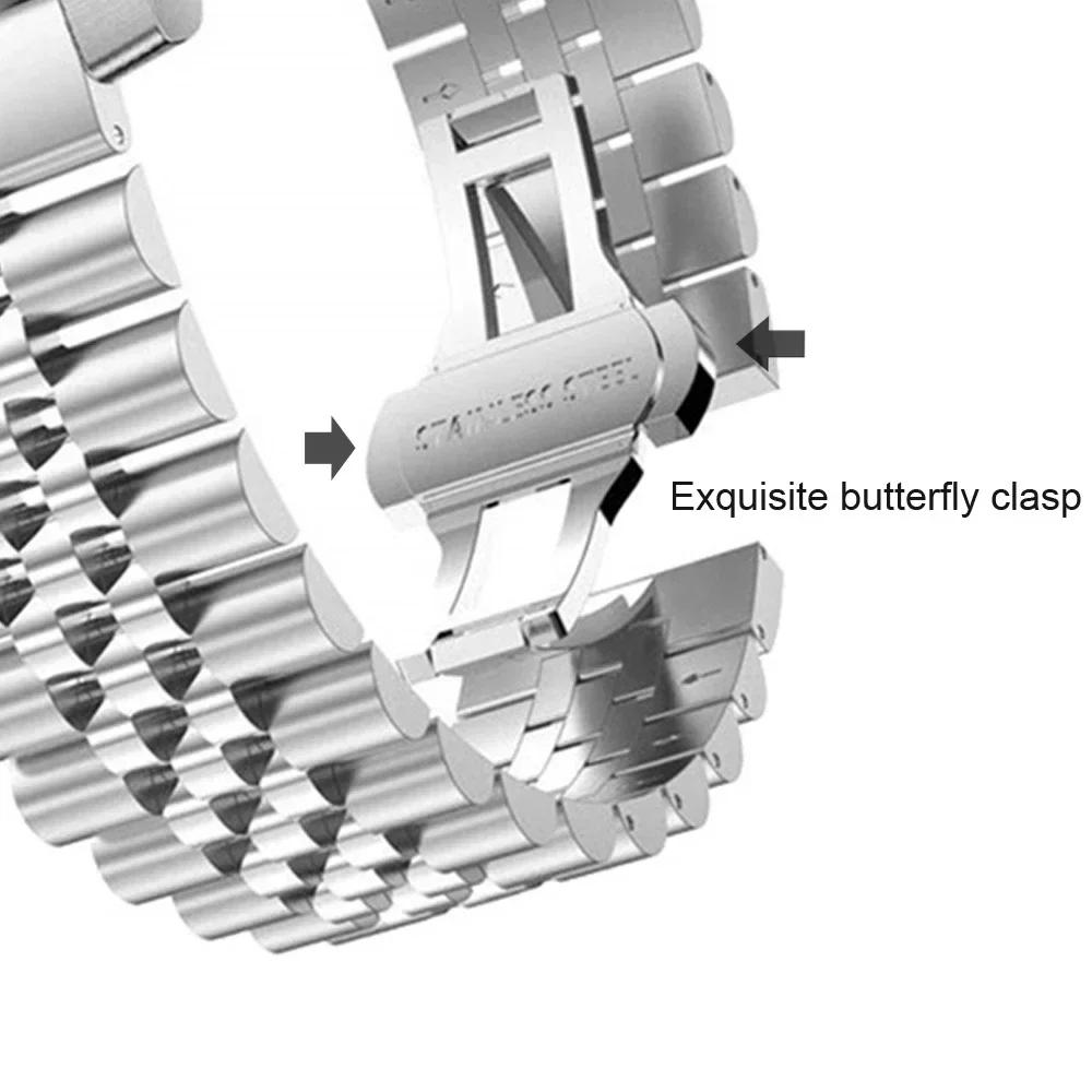 No Gaps Steel Strap for Samsung Galaxy Watch 7/6/5/4 40mm 44mm Metal Quick Fit Band for Galaxy Watch 6 Classic 43 47mm 5Pro 45mm