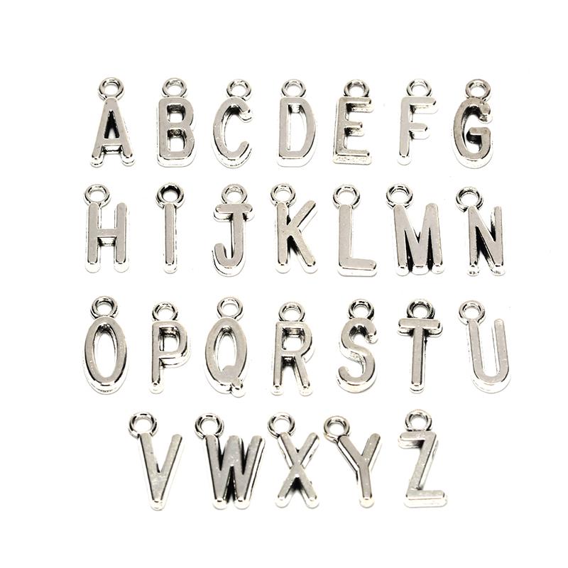 

Серебро/золото 26 шт. подвески с алфавитом AZ буквы Diy ювелирные изделия подвески серебряный