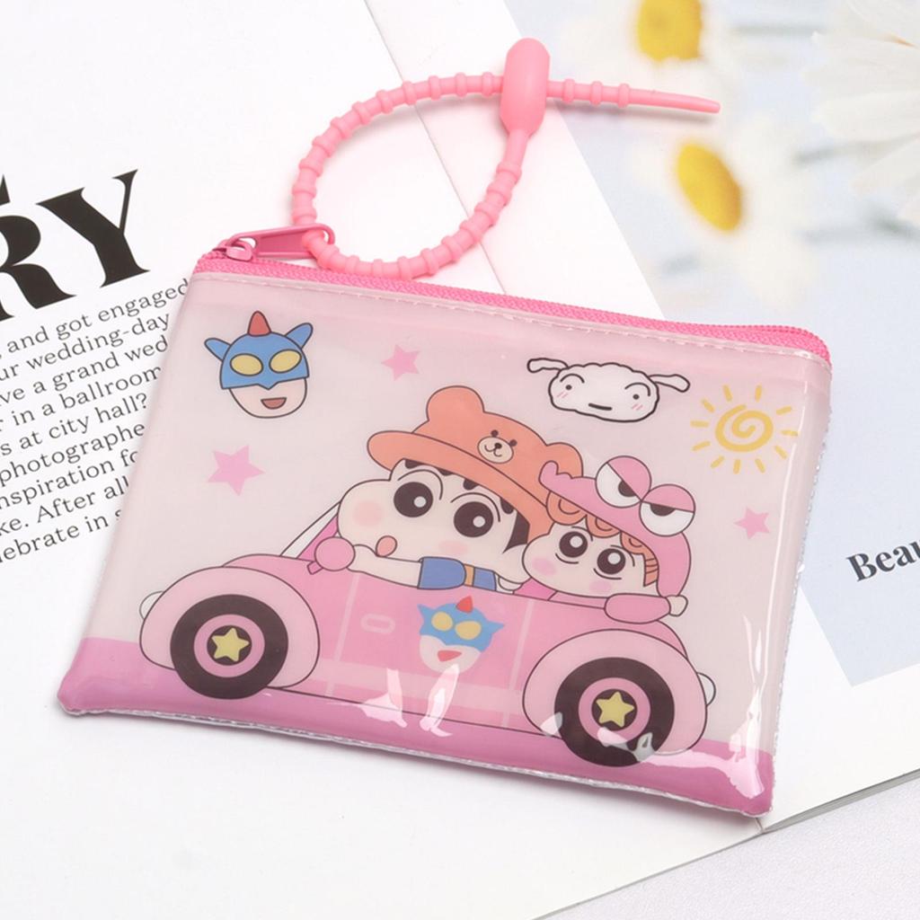 Cartoon Print PVC Coin & Card Holder - Multiple Patterns, Student Small Item Storage Bag