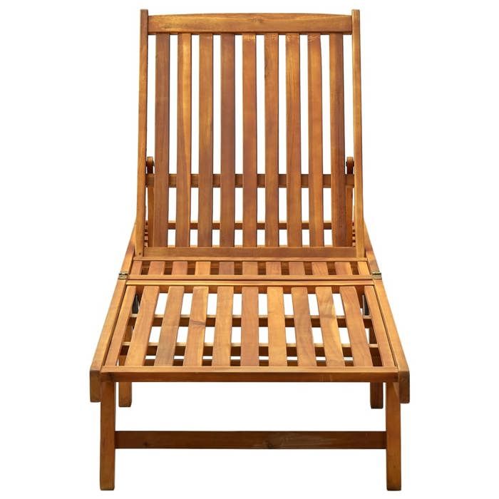 VidaXL Solid Acacia Wood Garden Lounge Chair with Cushion Outdoor Sunbed Patio Recliner Lounge Chair 3061357