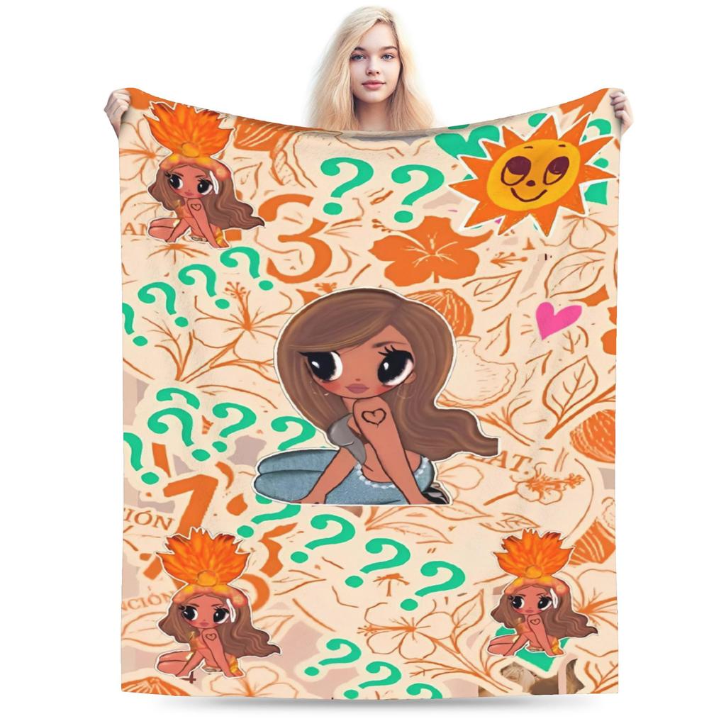 KAROL G Tropicoqueta Flannel Blanket Winter Warm Soft Throw Blanket for Boy Girl Bedroom Aesthetic Bedspread Sofa Bed Cover