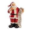 Santa Claus Figurine Small Resin Santa Sculpture with Gift Bag/Wish List for Mantle Bookshelf Tabletop New Year Party Decoration