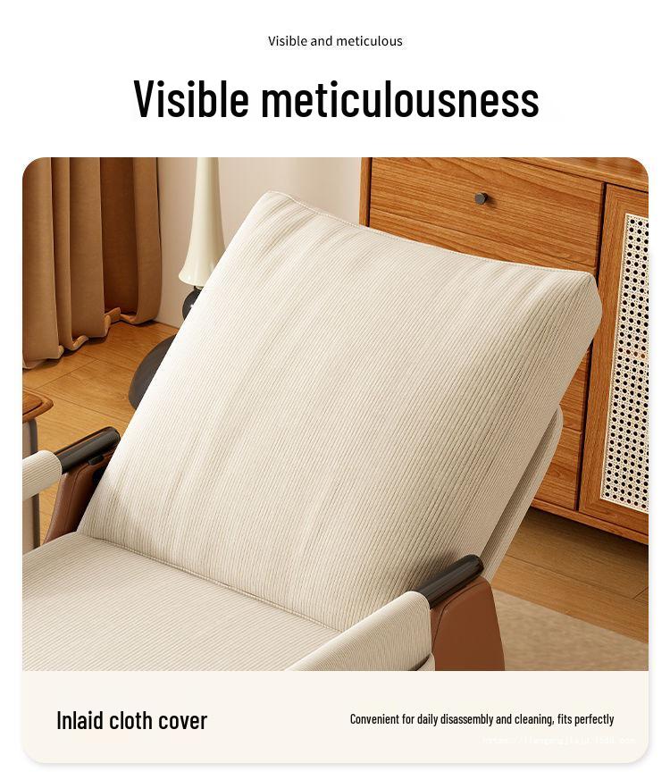 Nordic Rocking Recliner: Comfortable Single Lounge Chair for Living Room, Bedroom, Patio, or Balcony.