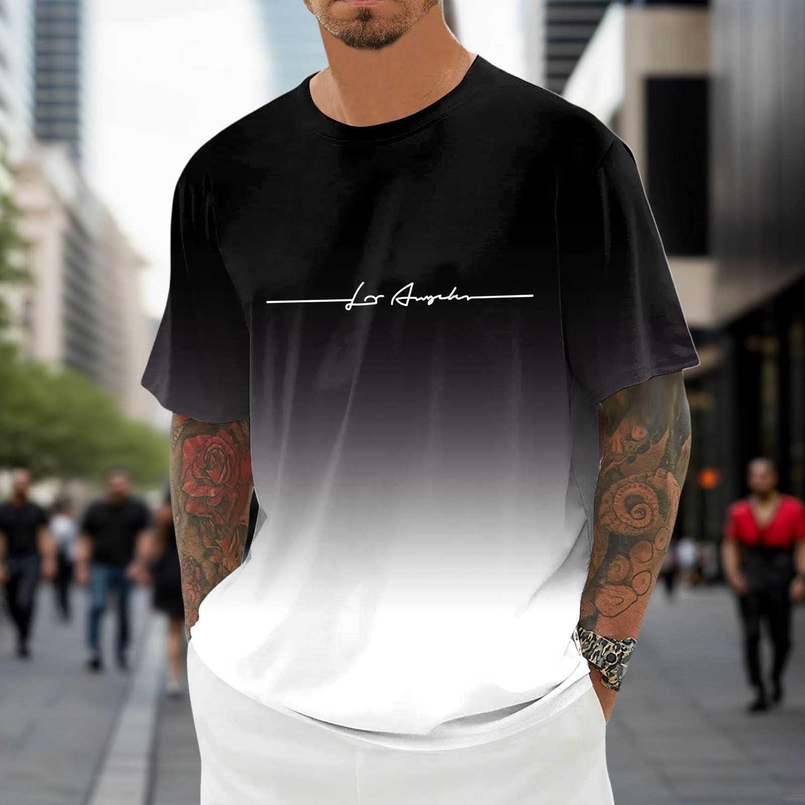 

Мужская модная футболка, уличная повседневная одежда с коротким рукавом M