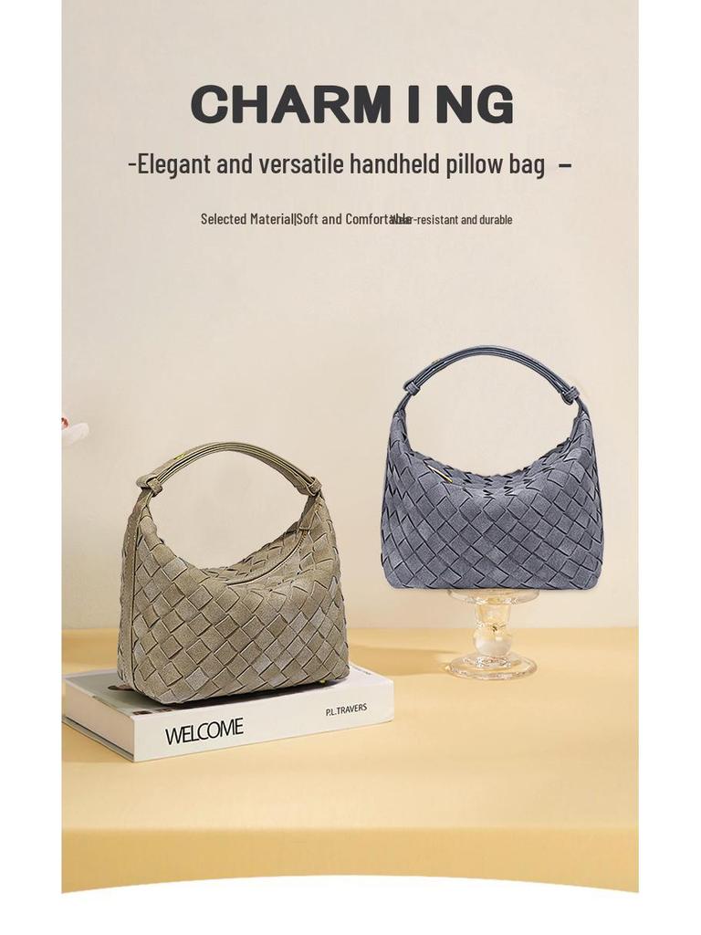 2025 Frosted Hand-Woven Mini Diamond Pattern Crossbody & Shoulder Handbag for Women