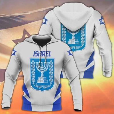Israel National Emblem Flag 3d Print Herr Luvtröjor Nytt mode Israelisk Street Hip Hop Pojkar Barn Huvtröja Herrtröjor