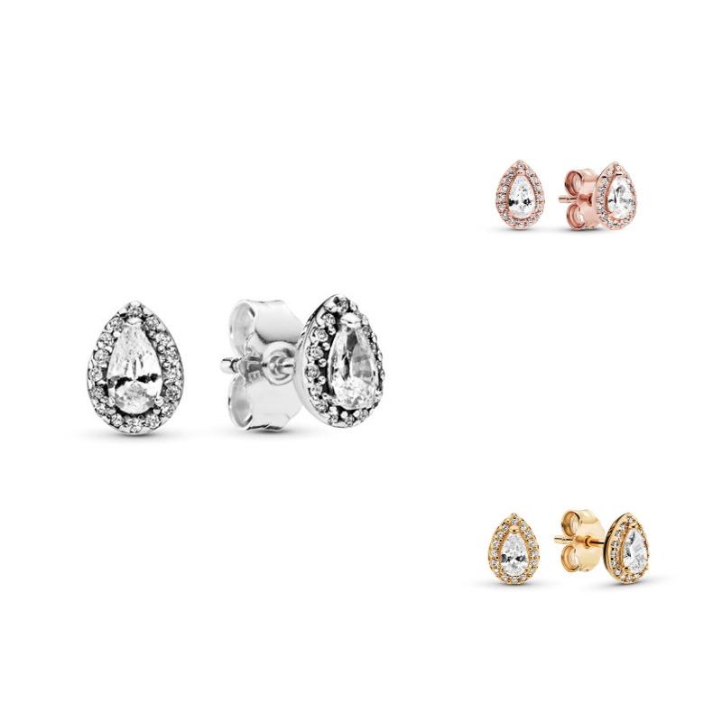 Earrings Silver Waterdrop Girl Woman Gift Presents Ear Jewelry Studs