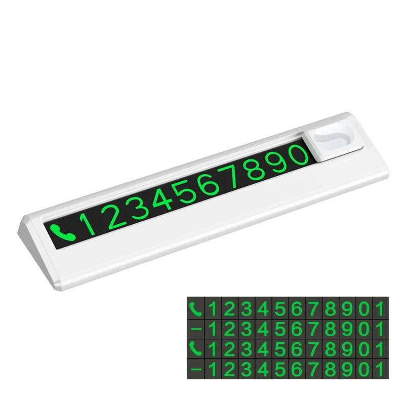 Beautiful ABS Phone Number Plate Black White 5 Sets of Numbers Plates Fluorescence Temporary Parking Plate