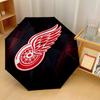 Detroit Red Wings Print Auto 8?Ribs Folding Umbrella Wind Resistant Lightweight Automatic Umbrella For Daily Travel